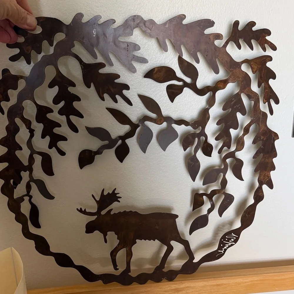 Nature-Inspired Moose Metal Wall Art - Black